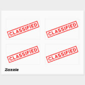 Sticker Rectangulaire Timbre en caoutchouc rouge classifié (Feuille)
