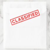 Sticker Rectangulaire Timbre en caoutchouc rouge classifié (Sac)
