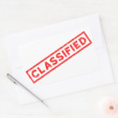 Sticker Rectangulaire Timbre en caoutchouc rouge classifié (Enveloppe)