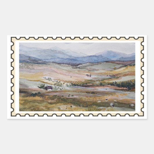 Sticker Rectangulaire Timbre faux d'Écosse (Devant)