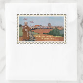 Sticker Rectangulaire Timbre faux Saint François d'Assise (Sac)