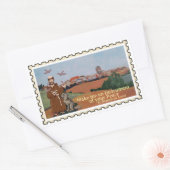 Sticker Rectangulaire Timbre faux Saint François d'Assise (Enveloppe)