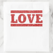 Sticker Rectangulaire Timbre Grunge Love (Sac)