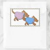 Sticker Rectangulaire Timbres Faux chiots (Sac)