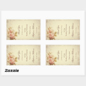 Sticker Rectangulaire Timbres vintage de Paris Roses Chic (Feuille)