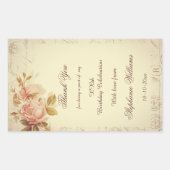 Sticker Rectangulaire Timbres vintage de Paris Roses Chic (Devant)