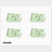 Sticker Rectangulaire Tin de sardines salé snack (Feuille)