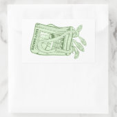 Sticker Rectangulaire Tin de sardines salé snack (Sac)