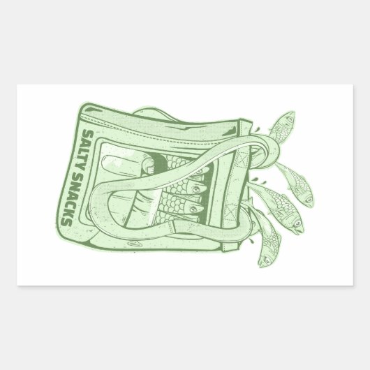 Sticker Rectangulaire Tin de sardines salé snack (Devant)