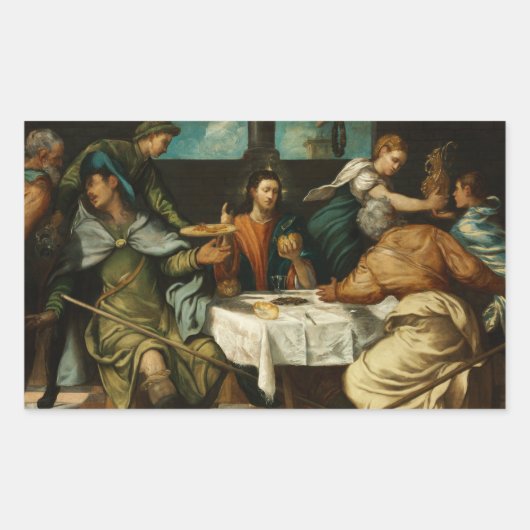 Sticker Rectangulaire Tintoretto - La Cène à Emmaus (Devant)