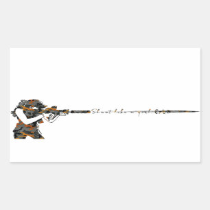 Sticker Rectangulaire Tirer Comme Une Fille