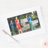 Sticker Rectangulaire Tirer Les Visages Derrière Le Dos (Enveloppe)