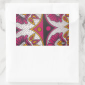 Sticker Rectangulaire Tissu africain coloré Motif Art Print (Sac)