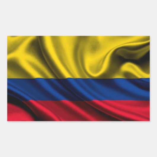 Sticker Rectangulaire Tissu de drapeau de Colombie (Devant)