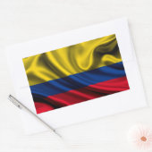 Sticker Rectangulaire Tissu de drapeau de Colombie (Enveloppe)