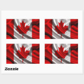 Sticker Rectangulaire Tissu du drapeau canadien (Feuille)