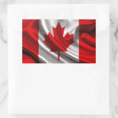 Sticker Rectangulaire Tissu du drapeau canadien (Sac)
