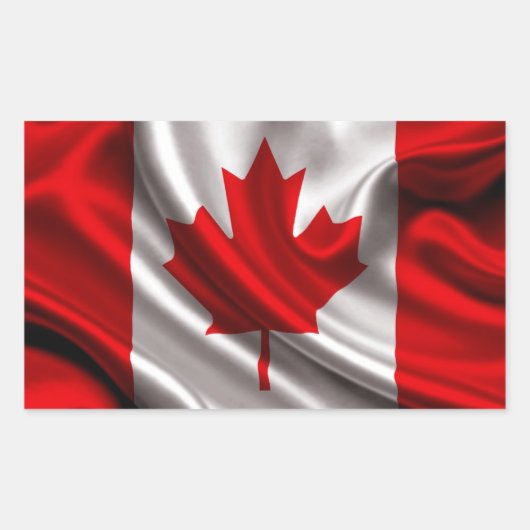 Sticker Rectangulaire Tissu du drapeau canadien (Devant)