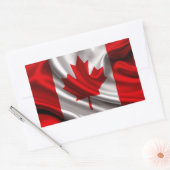 Sticker Rectangulaire Tissu du drapeau canadien (Enveloppe)