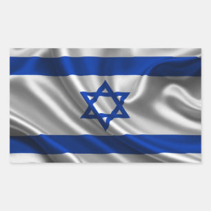 Sticker Rectangulaire Tissu du drapeau israélien