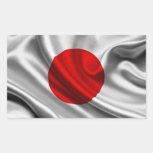 Sticker Rectangulaire Tissu du drapeau japonais