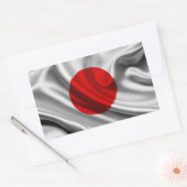 Sticker Rectangulaire Tissu du drapeau japonais (Enveloppe)