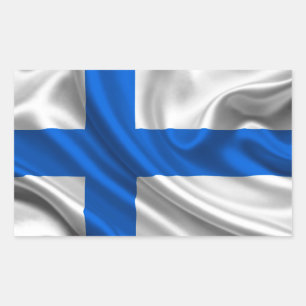 Sticker Rectangulaire Tissu du pavillon finlandais