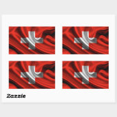 Sticker Rectangulaire Tissu du pavillon suisse (Feuille)
