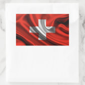 Sticker Rectangulaire Tissu du pavillon suisse (Sac)