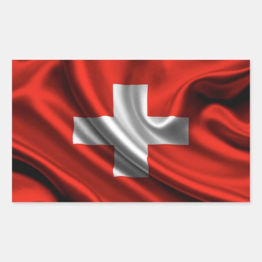 Sticker Rectangulaire Tissu du pavillon suisse (Devant)