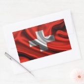 Sticker Rectangulaire Tissu du pavillon suisse (Enveloppe)