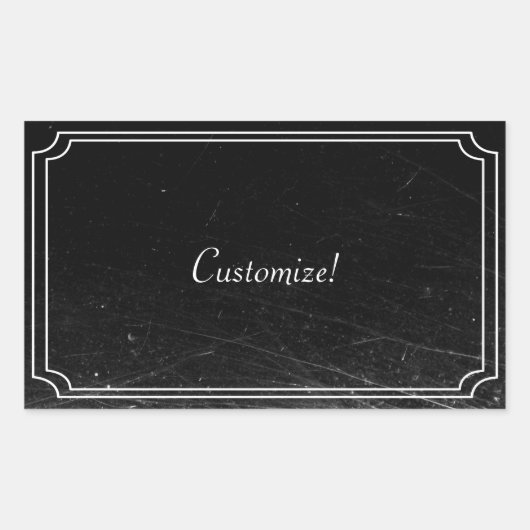 Sticker Rectangulaire Titre du film silencieux rayé (Devant)