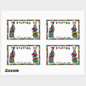 Sticker Rectangulaire Todd Parr - Réservez la bibliothèque de la Journée (Feuille)