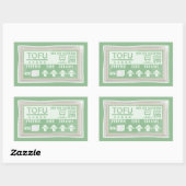 Sticker Rectangulaire Tofu Vegan Cuisine végétarienne (Feuille)