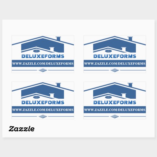 Sticker Rectangulaire Toit bleu (Feuille)