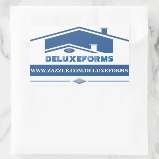 Sticker Rectangulaire Toit bleu (Sac)