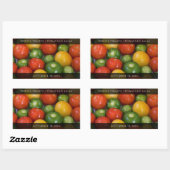 Sticker Rectangulaire Tomates jaunes rouges et tomatillos verts (Feuille)