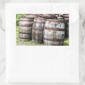 Sticker Rectangulaire Tonneaux en bois (Sac)