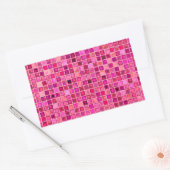 Sticker Rectangulaire Tons De Mosaïque "Aquarelle" Rose Foncé Motif (Enveloppe)