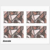 Sticker Rectangulaire Tons de motif en vitrail marron (Feuille)