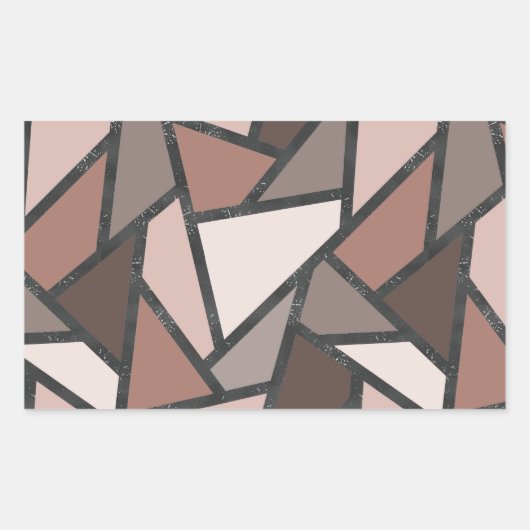 Sticker Rectangulaire Tons de motif en vitrail marron (Devant)