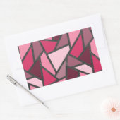 Sticker Rectangulaire Tons de motif en vitrail rose (Enveloppe)
