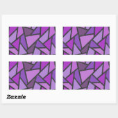 Sticker Rectangulaire Tons de vitrail violet motif (Feuille)