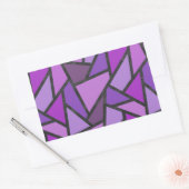 Sticker Rectangulaire Tons de vitrail violet motif (Enveloppe)