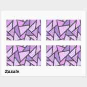 Sticker Rectangulaire Tons du motif en vitrail lilas (Feuille)