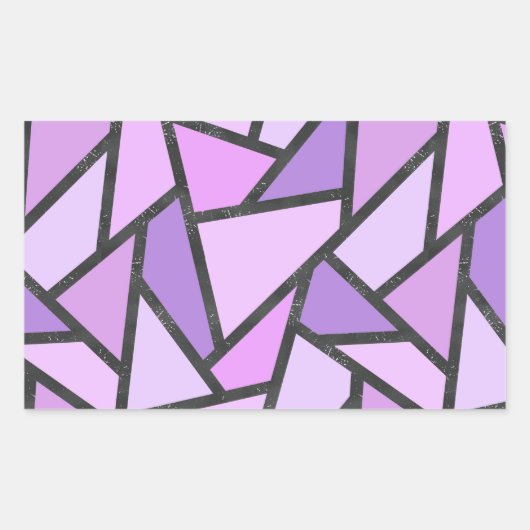 Sticker Rectangulaire Tons du motif en vitrail lilas (Devant)