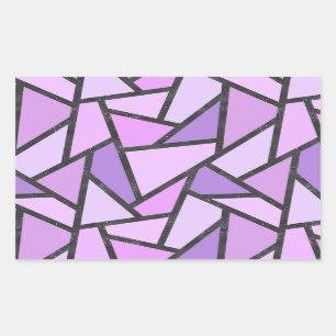 Sticker Rectangulaire Tons du motif en vitrail lilas