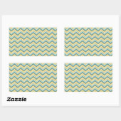 Sticker Rectangulaire Topaz Parties scintillant Chevron Motif (Feuille)