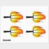 Sticker Rectangulaire Torche et fourche (Feuille)