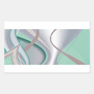 Sticker Rectangulaire Tornade Abstraite à la menthe de chocolat